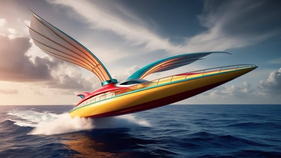 A crazy boat designed by AI with wings
