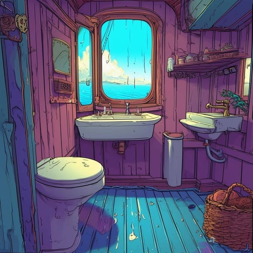 a smelly bathroom on a boat