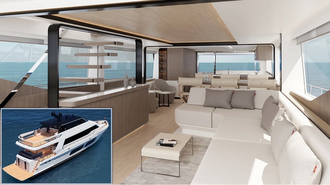 CL Yachts CLB80 concept interior and exterior