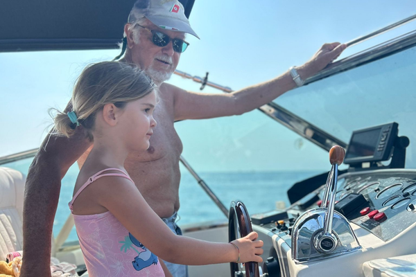 Enjoying the good weather in the Med teaching the next generation the love of boating