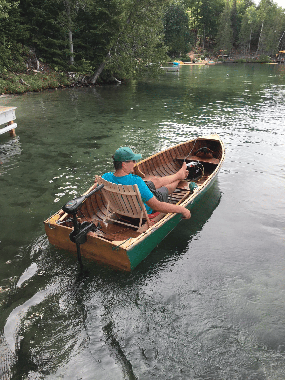 Here are a few photos of my electric boat. The hull was built around 1930 in Sudbury Ontario. It was restored in 2012. Powered by a minkota motor.