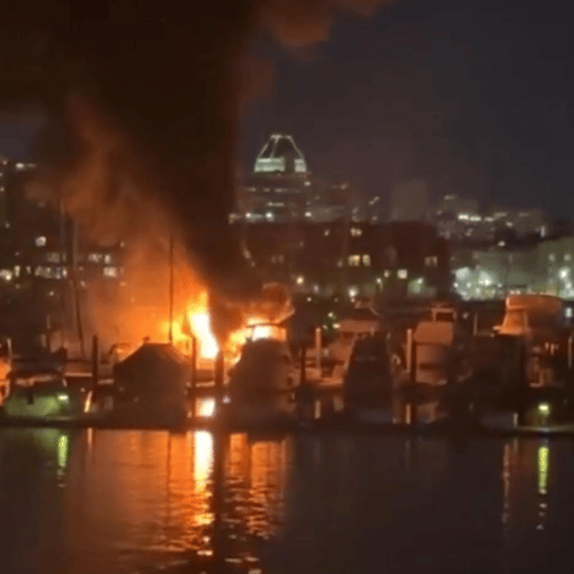 boat-fire-in-slip-Anchorage-Marina-Photo-Baltimore-City-Fire-Marine-Rescue-12-12-24