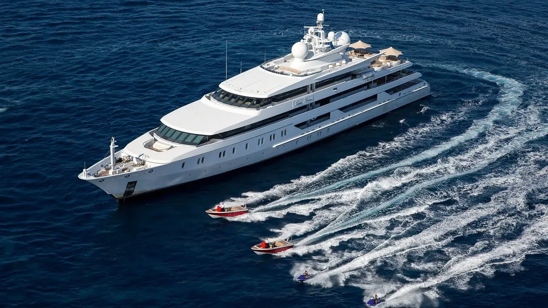 Indian Empress superyacht with water toys deployed