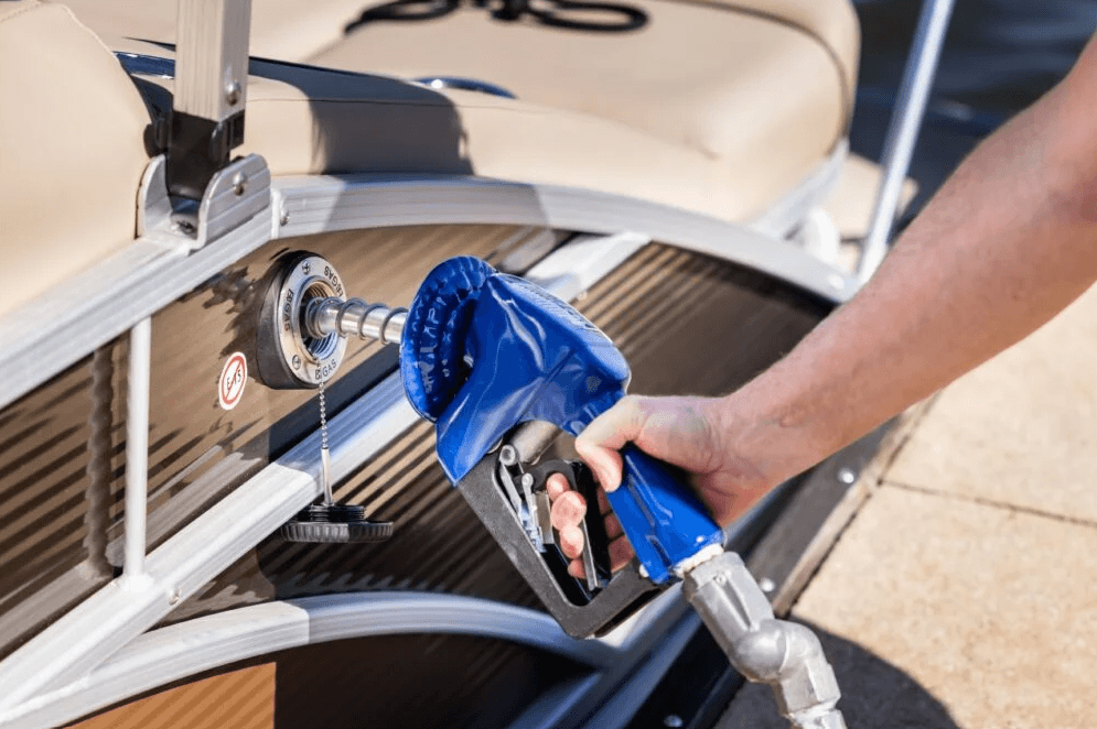 Boat refueling on the dock