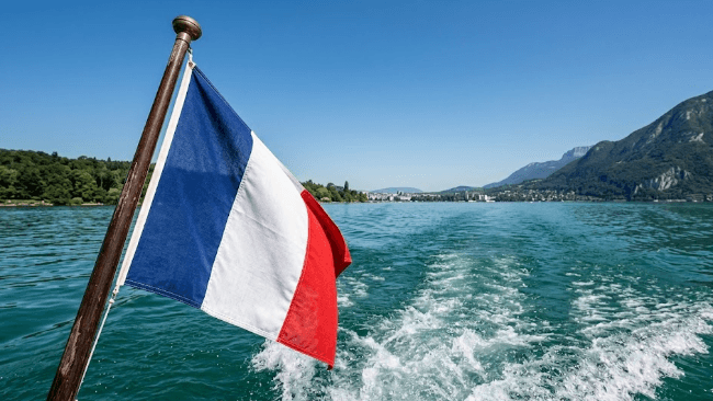 French flag at the stern