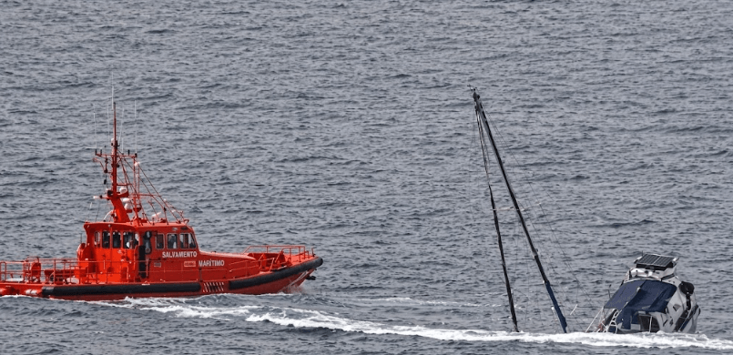 Sailboat sinking after orca encounter