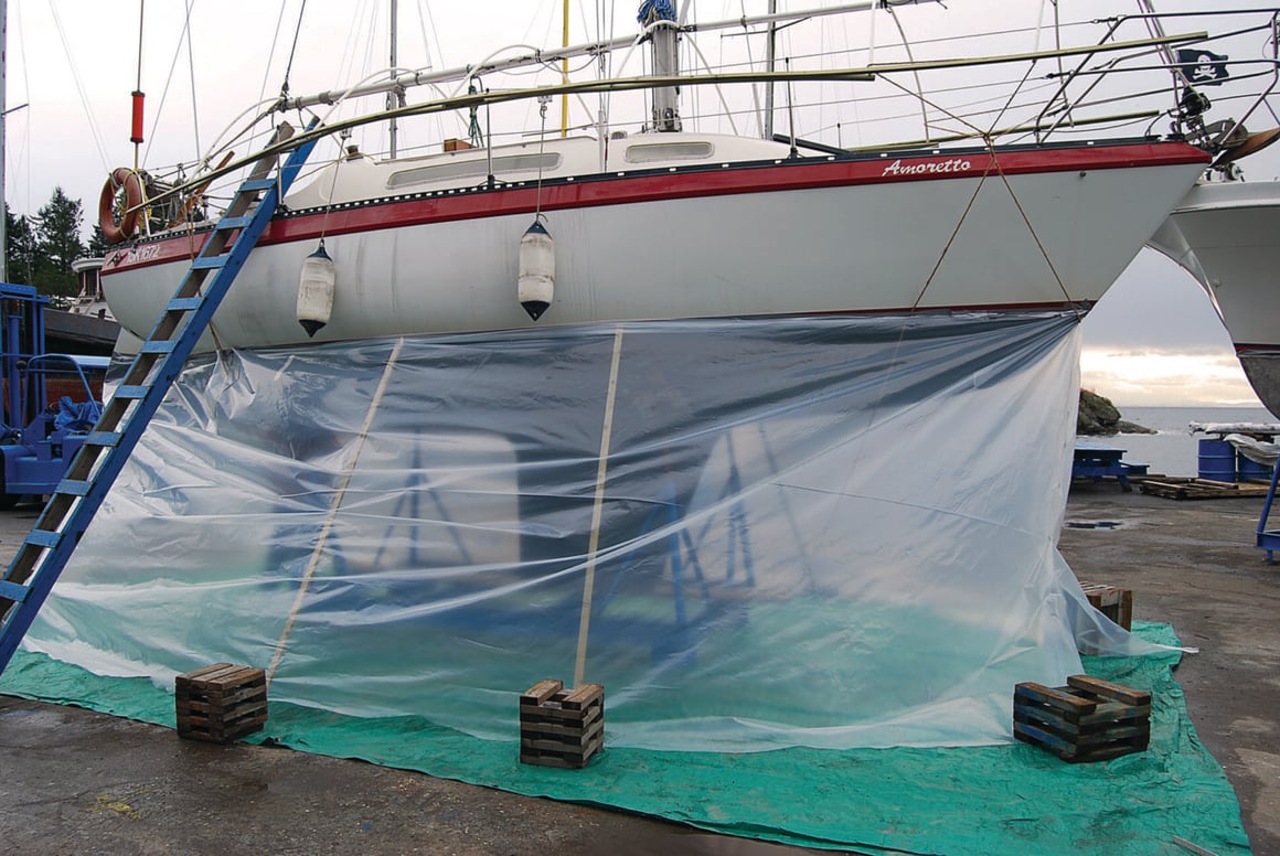 Boat ready for bottom paint