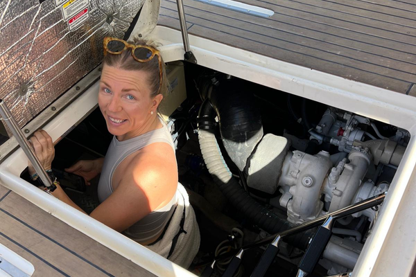 Katie is the best at engine room yoga