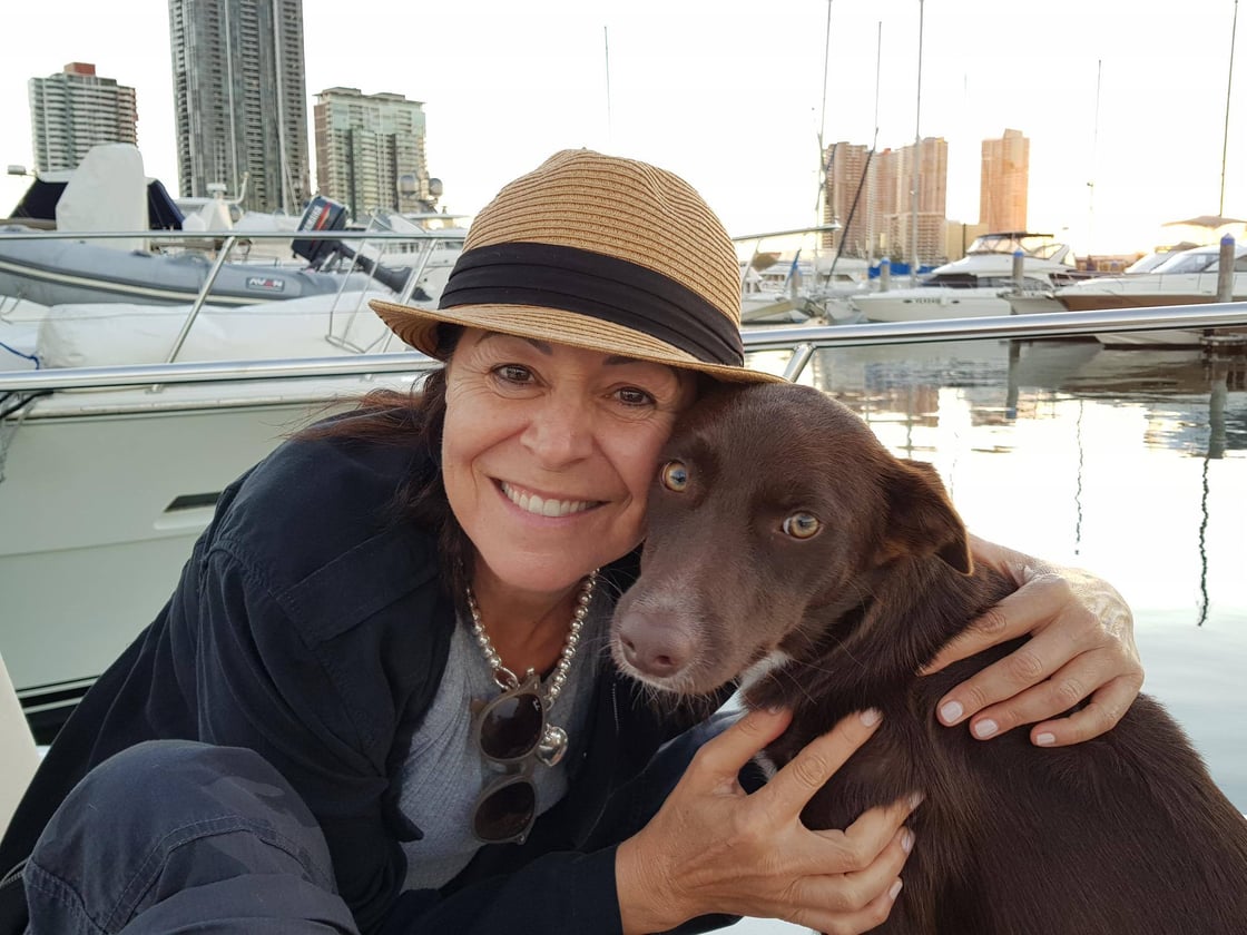 LB & Coco on their Palm Beach Yacht named Beach House  in Australia -  Craig Bowen - craig at thetravellergroup dot net