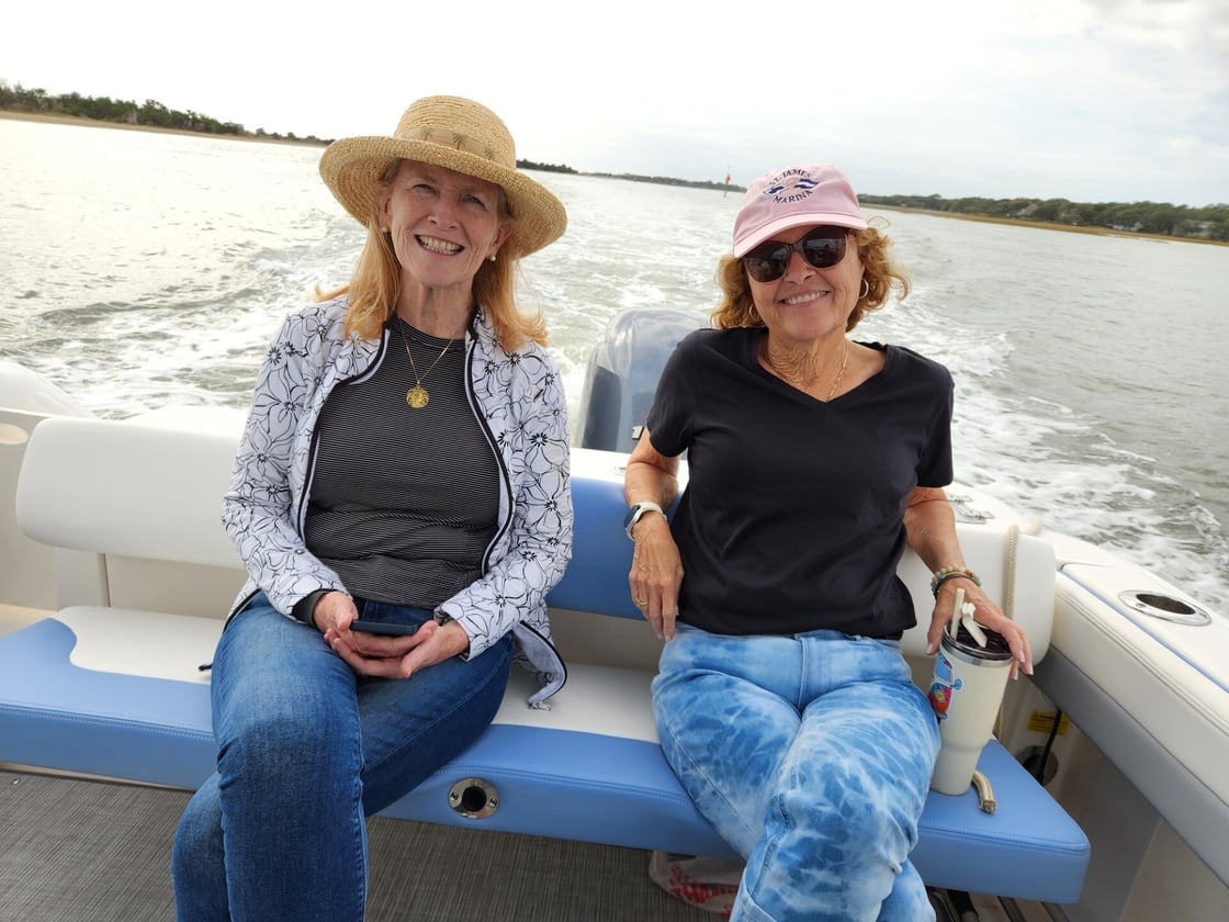 My wife and sister enjoying a Sunday Cruise on my “new to me” 2022 Robalo R247 on the Intracoastal in Southport, NC.