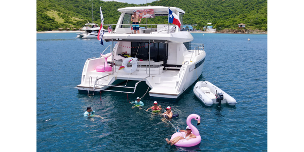 Norman Island, BVI  – Moorings Charter – Leopard 464 PC power cat.