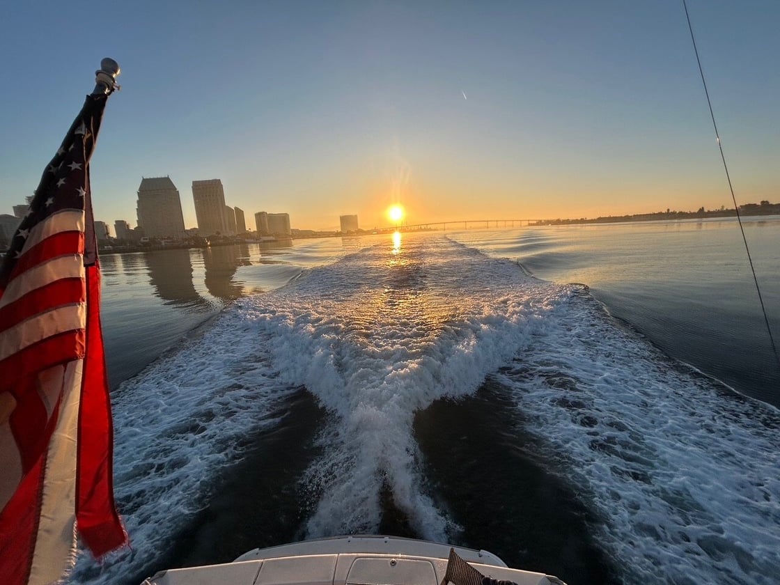 San Diego Bay, New Years Morning Sunrise.  Nice day on the water heading to Dana Point Harbor.