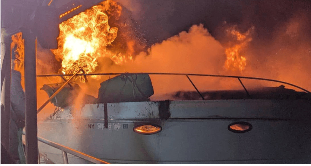 BOATTEST'S WEEKLY ACCIDENT REPORT FETURES 4 FIRES BURNING UP 13 BOATS AND ONE MAN DROWNING.