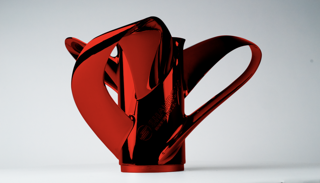 The new red anodized Sharrow prop four outboard engines from 40-hp to 200-hp.