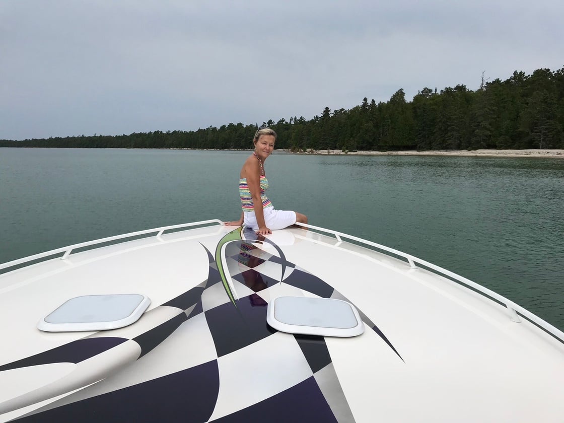 Secluded bay on Bois Blanc Island in Northern Lake Huron Velocity 280