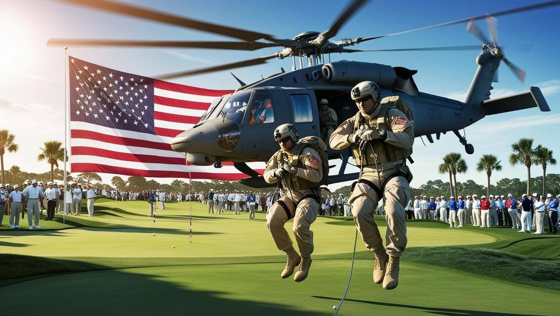 Navy seals on a golf course